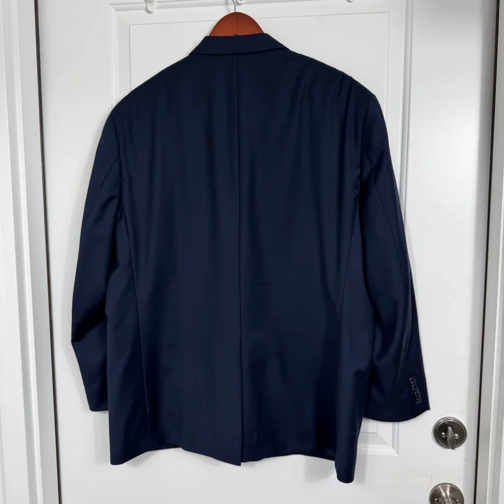 Michael Kors Mens Suit 48R 40W Navy Blue Wool Blend 2 Piece Made Canada
